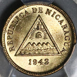 1943 PCGS MS 65 Nicaragua 1 Centavo Volcanoes Liberty Cap Coin (22091302C)