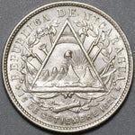 1887-H Nicaragua 20 Centavos UNC Silver Heaton Mint Coin (21041707R)