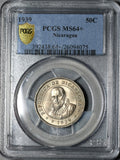 1939 PCGS MS 64+ Nicaragua 50 Centavos Volcanos Cordoba Coin POP 1/0 (21012003D)