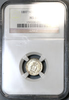 1897 NGC MS 65 Norway 10 Ore Oscar II Silver Oscar II Mint State Coin (19091205C)