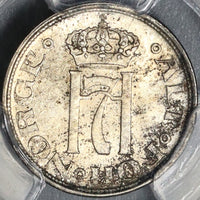 1918/7 PCGS MS 65 Norway 10 Ore Haakon VII Silver Coin POP 1/0 (21050901C)