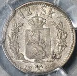 1855 PCGS XF 45 Norway 12 Skilling Oscar I Silver Coin POP 2/0 (21062101C)