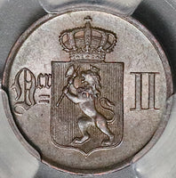 1884 PCGS MS 64 Norway 1 Ore Mint State Oscar II Coin POP 2/0 (22051101C)