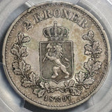 1897 PCGS VF 35 Norway 2 Kroner Silver Oscar II Coin Rare 50,000 Minted POP 1/0 (20120601D)
