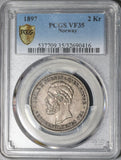 1897 PCGS VF 35 Norway 2 Kroner Silver Oscar II Coin Rare 50,000 Minted POP 1/0 (20120601D)