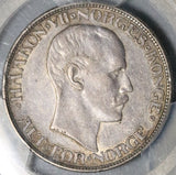 1910 PCGS XF 45 Norway 2 Kroner Silver Haakon VII Key Year Coin (21071801C)