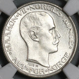 1919 NGC MS 65 Norway Silver 50 Ore Haakon VII Coin Pop 3/0 (21011002C)