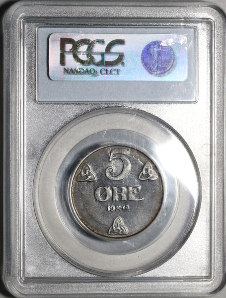 1945 PCGS XF 45 Norway 5 Ore Key Date Iron Haakon VII Coin