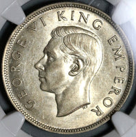 1942 NGC AU 53 New Zealand Silver 1/2 Crown Key Date Coin (21021807C)