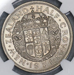 1951 NGC MS 64 New Zealand 1/2 Crown BU Coin (18083005C)