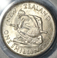 1946 PCGS MS 64 New Zealand Shilling Mint State Last Silver Coin (20012303C)