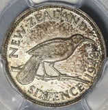 1942 PCGS AU 58 New Zealand Silver 6 Pence Huia Bird Key Date Coin (21021805C)