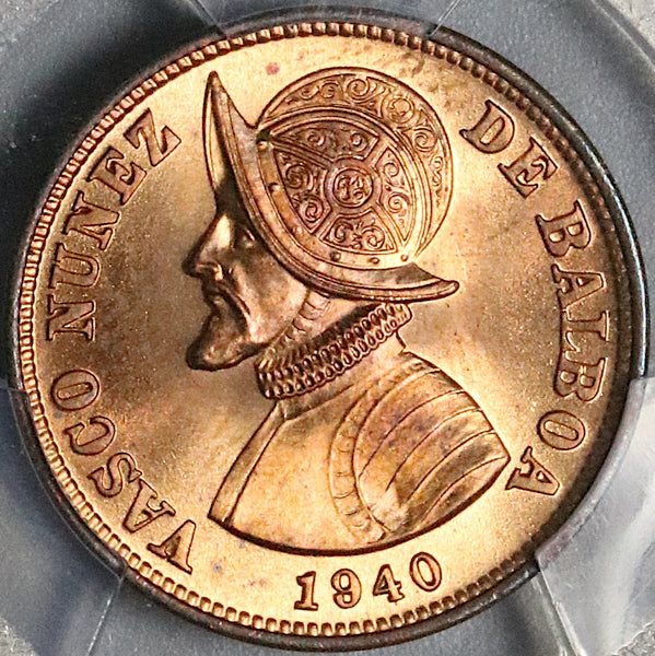 1940 PCGS MS 64 Panama 1 1/4 Centesimos RED Balboa Mint State Coin (22033001C)