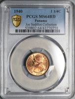 1940 PCGS MS 64 Panama 1 1/4 Centesimos RED Balboa Mint State Coin (22033001C)