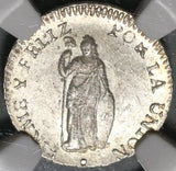 1850 NGC MS 64 Peru 1/2 Real Mint State Silver Lima Coin (20012301C)
