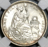 1916 NGC MS 64 Peru 1/2 Sol Seated Liberty Silver Coin (20061603C)