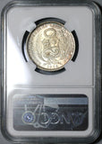 1916 NGC MS 64 Peru 1/2 Sol Seated Liberty Silver Coin (20061603C)