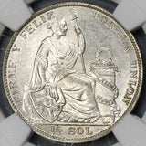 1929 NGC MS 63 PERU 1/2 Sol Silver Coin Lot A (18091106C)
