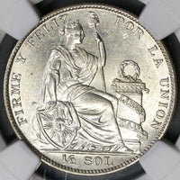 1929 NGC MS 63 PERU Silver 1/2 Sol Coin Lot B (18091107C)