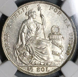 1929 NGC MS 63 Peru 1/2 Sol Seated Liberty Silver Coin (22101201C)