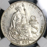 1929 NGC MS 63 Peru 1/2 Sol Seated Liberty Silver Coin (22101201C)