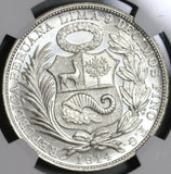 1914 NGC MS 65 Peru Sol Gem BU Seated Liberty Crown Coin (20040701D)