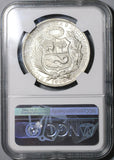 1914 NGC MS 65 Peru Sol Gem BU Seated Liberty Crown Coin (20042201C)