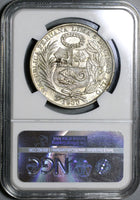 1933 NGC AU 58 Peru 1 Sol Silver Seated Liberty 5,000 Minted Coin (21012703C)