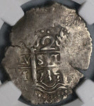 1735 NGC VF 35 Peru Cob 2 Reales Spain Colonial Philip V Silver Coin POP 1/0 (22061301C)