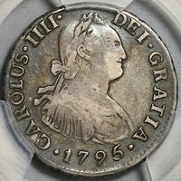 1795 PCGS VF 30 Peru 2 Reales Charles IIII Spain Colonial Silver Coin (22032601C)
