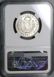 1827 NGC MS 64 Peru 2 Reales Standing LIberty Silver Coin POP 1/0 (22102601C)