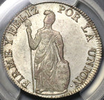1836-B PCGS AU 55 Peru Cuzco 4 Reales Standing Liberty Silver Coin POP 1/2 (22081402C)