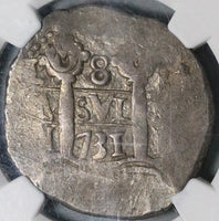 1731 NGC XF 45 Peru Cob 8 Reales Spain Colonial Silver Coin POP 1/0 (21121301D)