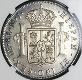 1774 NGC AU Peru 8 Reales Charles III Lima Pillars Silver Dollar Coin (23032601D)