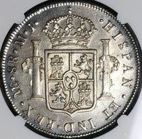 1774 NGC AU Peru 8 Reales Charles III Lima Pillars Silver Dollar Coin (23032601D)