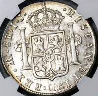 1789 NGC AU 58 Peru 8 Reales Charles III Lima Pillars Silver Coin (22090201C)