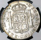 1789 NGC AU 58 Peru 8 Reales Charles III Lima Pillars Silver Coin (22090201C)