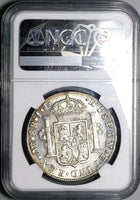 1789 NGC AU 58 Peru 8 Reales Charles III Lima Pillars Silver Coin (22090201C)