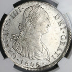 1805 NGC MS 61 Peru 8 Reales Charles IIII Lima Pillars Silver Dollar Coin (23031001C)