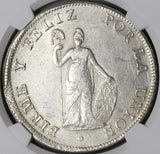 1826 NGC AU 55 Peru 8 Reales Lima Standing Liberty Silver Coin (22090403D)