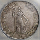 1826 ICG XF 45 Peru 8 Reales Lima Standing Liberty Shield Silver Coin (21061203C)
