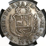 1828 NGC XF 40 Peru Cuzco 8 Reales Standing Liberty Silver Coin (23032802C)