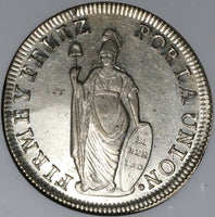1830 NGC MS 61 Peru 8 Reales Lima Standing Liberty Silver Dollar Coin (21102701C)