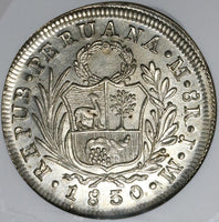 1830 NGC MS 61 Peru 8 Reales Lima Standing Liberty Silver Dollar Coin (21102701C)