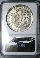 1830 NGC MS 61 Peru 8 Reales Lima Standing Liberty Silver Dollar Coin (21102701C)