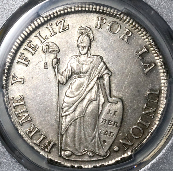 1831-C PCGS AU Det Peru Cuzco 8 Reales Silver Standing LIberty Coin (21072401C)