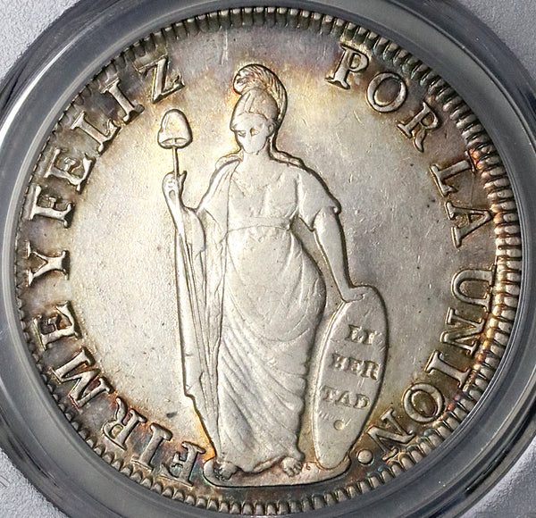 1833 PCGS XF Peru 8 Reales Lima Standing Liberty Silver Coin