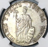 1833 NGC AU 53 Peru 8 Reales Cuzco-BoAr Rare Silver Coin (20040702D)