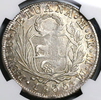 1835 NGC XF 45 Peru 8 Reales Lima Silver Dollar Coin (21102501C)