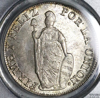 1836 PCGS MS 62 Peru 8 Reales Lima Standing Liberty Silver Coin (23011801C)